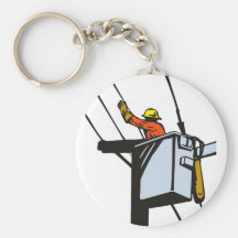Power Lineman Electrician Electric Worker Key Chain