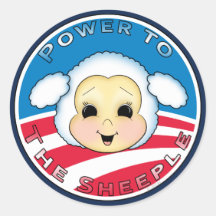 Power To The Sheeple (Obama) Round Sticker