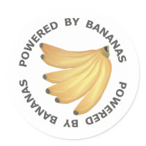 Powered By Bananas Round Stickers