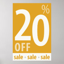 Powerful 20% OFF SALE Sign - retail sales poster