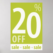 Powerful 20% OFF SALE Sign - retail sales poster
