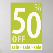 Powerful 50% OFF SALE Sign - retail sales poster