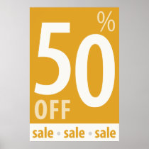 Powerful 50% OFF SALE Sign - retail sales poster