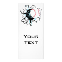 powerful baseball ripping through rack card design