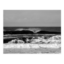 Powerful Pacific Ocean III Monochrome Postcard