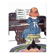 Practicing the Piano Postcards