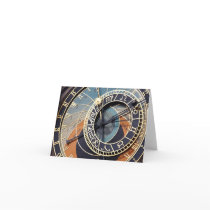 prague astronomical clock note card