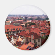 Prague Red Roofs Refrigerator Magnets