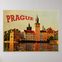 Prague Vintage Travel Print