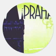 Praha Round Stickers