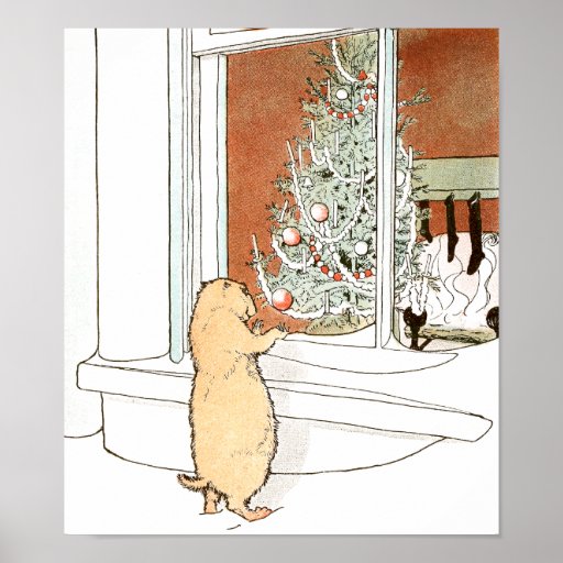 Prairie Dog and Christmas Tree Poster