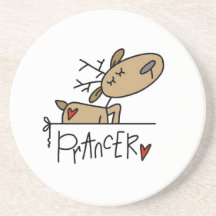 Prancer Reindeer Christmas T-shirts and Gifts Drink Coaster