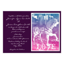 Prancing Carousel Horse Wedding Invitations