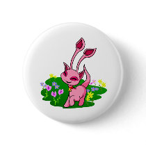 Prancing pink Aisha through flowers buttons