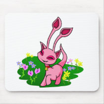 Prancing pink Aisha through flowers mousepads