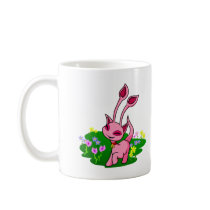 Prancing pink Aisha through flowers mugs