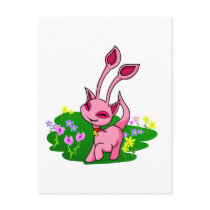 Prancing pink Aisha through flowers postcards