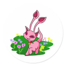 Prancing pink Aisha through flowers stickers