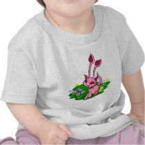 Prancing pink Aisha through flowers t-shirts
