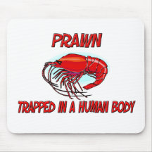 Prawn trapped in a human body mousemats