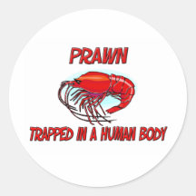 Prawn trapped in a human body sticker