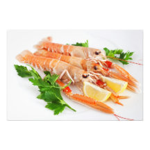 prawns with lemon and parsley photo print