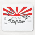 Pray for Japan with the Rising Sun Mousepads