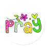 Pray Round Stickers