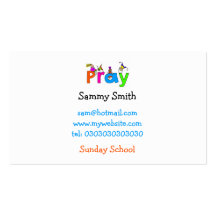 Pray, Sunday School Business Card Template
