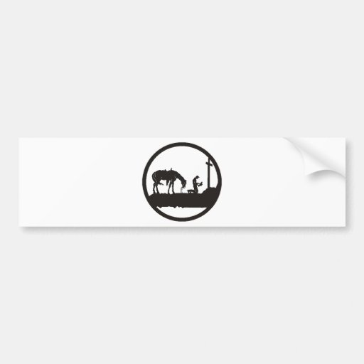 praying cowboy bumper sticker