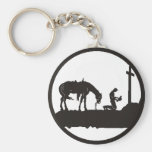 praying cowboy keychain