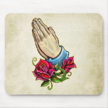 Praying Hands Roses design Mousepads