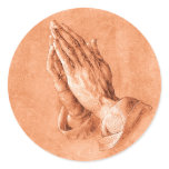 Praying Hands Round Stickers