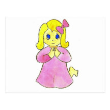 Praying Little Girl Post Card