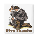 Praying Pilgrims Refrigerator Magnet