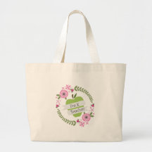 Pre K Teacher Floral Wreath Green Apple Bag