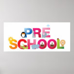 pre school word in fun letters poster