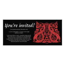 Pre Viking Red, skinny invitation