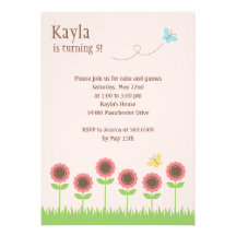 Precious Blooms Birthday Party Invitation
