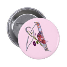 Precious Butterfly Initial A Buttons