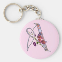 Precious Butterfly Initial A Key Chains