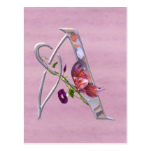 Precious Butterfly Initial A Postcards