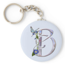 Precious Butterfly Initial B Key Chains