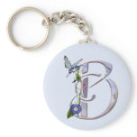 Precious Butterfly Initial B keychains