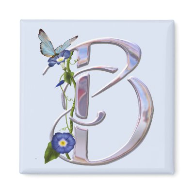 Precious Butterfly Initial B Fridge Magnets by initials