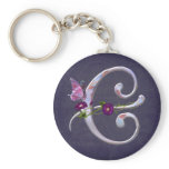 Precious Butterfly Initial E keychains