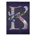 Precious Butterfly Initial K Greeting Cards
