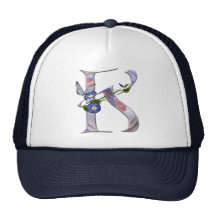 Precious Butterfly Initial K Mesh Hats