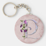 Precious Butterfly Initial P Key Chain