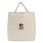 Precious Customisable Embroidered Pug Puppy Tote